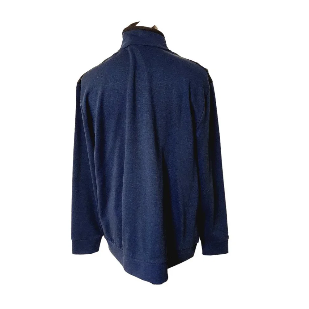 Calvin Klein Men's Full Zip Fleece Jacket, Dark‎ Royal Navy - Medium - NWT